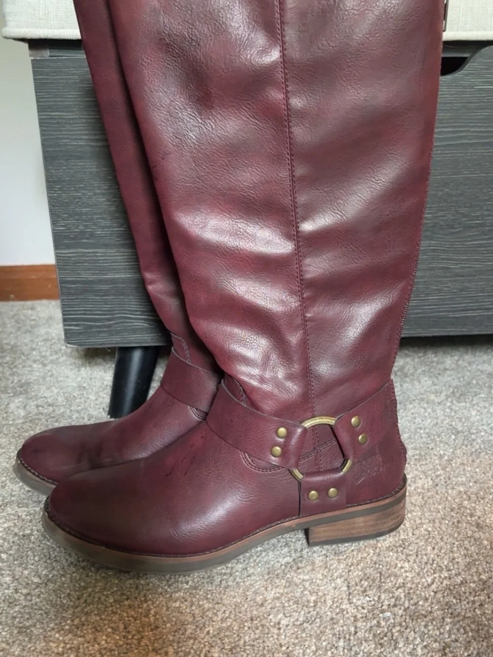 FRYE AND CO. Burgundy Over-the-Knee Leather Boots
